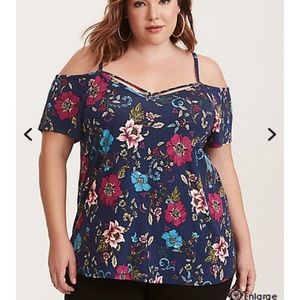 NWT. Size 2 cold shoulder top